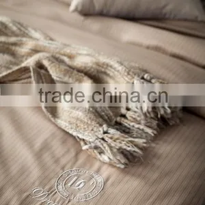 Golden Color Egyptian Cotton Flat Bed Sheet 6 Pcs Comforter Set for Middle East Embroidery Bedding Set thumbnail-2