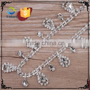 Sew on Rhinestone Chain Wholesale Handmade Crystal Chain Rhinestone Trimming Used for Dresses thumbnail-3