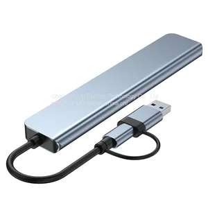 Cheap Price Aluminum 7 in 1 USB Hub USB 3.0*1+USB 2.0*4+USB-C*1+PD*1 USB Hub thumbnail-5