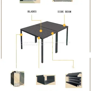 Yashengou Customized Rainproof Garden Buildings Vented Louvered Gazebo Electric Operated Pergola for Sun Coverage thumbnail-5