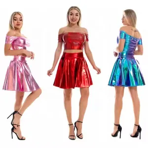 Nylon Spandex Fabric for Gold Sequin Costumes Women and Girl Wear Dance Clothes Performance Clothing Jazz&Latin thumbnail-3