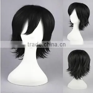 High Quality 35cm Short Black Straight Prince of Tennis Wig Synthetic Anime Wig Cosplay Hair Wig thumbnail-2