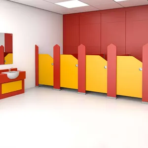 Water Resistant Children Nursery Bathroom Toilet Cubicle Partition thumbnail-3