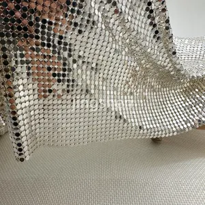 Gold Color Sequin Chain Mail Fabric Metal Mesh/flexible Metal Mesh Fabric thumbnail-1