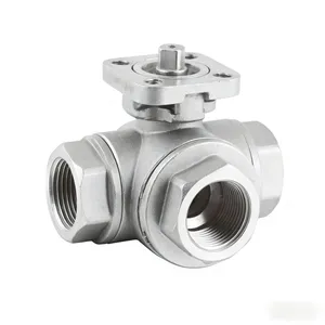 3-Way 1000 PSI Ball Valve (L/T Port) ISO 5211 Direct Mount | Shaanxi Gold-Stone thumbnail-1