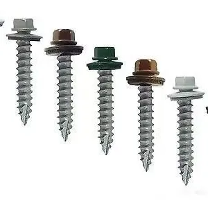 White Zinc Plated Roof Screws Wafer Head for Industrial Construction Stainless Steel 410 No Snapping Fast Drilling thumbnail-5