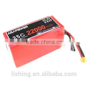 AGA POWER High Rate and High Power Long Cycle Life 25C 22.2V 22,000mah Lithium Polymer Battery for RC Helicopter Drone thumbnail-1