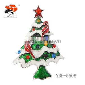 Wholesale Fashion Jewelry Cheap Crystal Gift Rhinestone Christmas Tree Brooch thumbnail-1