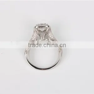 China Solid Jewellry Factory Price 14K Rose Gold White AAAAA CZ Ring Engagement Ring thumbnail-6