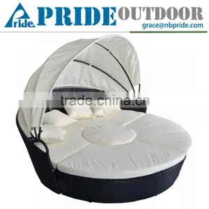 Home Furniture Cheap Round Bamboo Garden Sofa Daybed Rattan Daybed With Canopy Outdoor Daybed Quality Choice thumbnail-1
