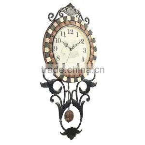 Hot Sale Decoration Modern Mosaic Pendulum Wall Clock Mute thumbnail-1