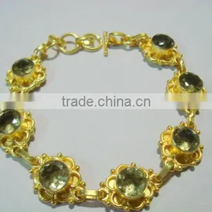 Lemon Topaz Gemstone Metal Bracelets thumbnail-1