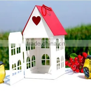 Red Top White House Top Creative Gift Iron Candle Holder J069 thumbnail-4