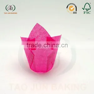 Grease Proof Paper Cake Baking Cups Cupcake Liners Flower Shape Pretty Muffin Cups thumbnail-1