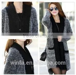 2015 New Arrival Loose Long Sleeve High-end Woolen/cardigan Famale Poncho Sweater thumbnail-1