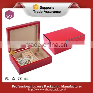 Red Handmade Wooden Jewelry Box for Sale in Stock thumbnail-1
