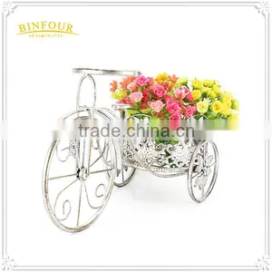 Bike Shape Wire Metal Basket Flower Pot for Gift Home Decoration thumbnail-1