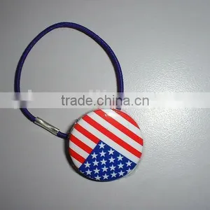 OEM Custom Design Printing Tin Button Elastic Hair Bands thumbnail-1