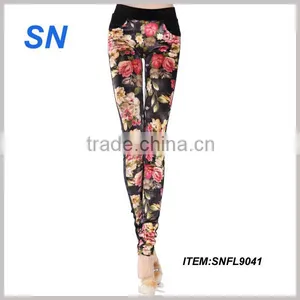 Print Leggings Jeggings Fashion Design With Flower thumbnail-1