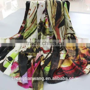 Fashion Multicolor 100% Wool Pashmina Scarf thumbnail-4