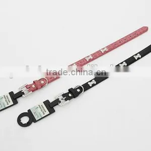 PU Material Dog Collar With Bone Shape Diamond thumbnail-3