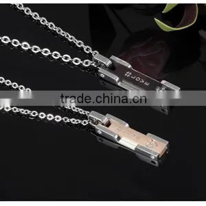 Black Plated Jewellery 316L Stainless Steel Inlaid Zircon Pendant Man thumbnail-4