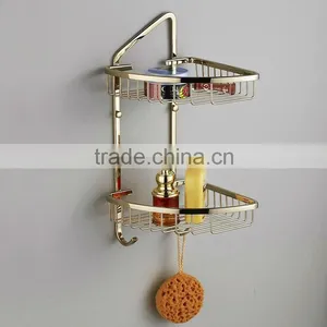 Gold Surface 2-Tier Bathroom Soap Basket thumbnail-1
