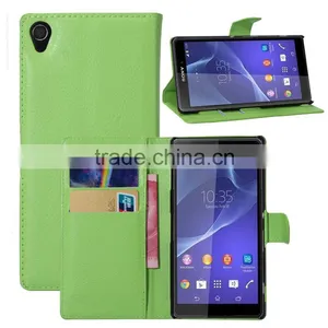 Hot Selling Funky Mobile Phone Leather Flip Wallet Case For Sony Xperia Z3 Ultra thumbnail-1