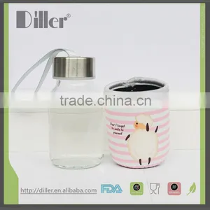 Manufactoring Hot Sale Water Glass Bottle Wholesale Glass Bottle With Silicon thumbnail-1