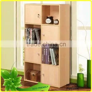 8 Cube Bookcase Wood Storage Cabinet Lockable Cabinet thumbnail-2