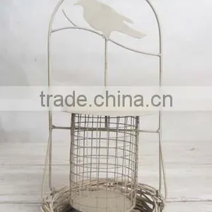 Decorative Metal Peanut Bird Feeder With Willow Tray for Hanging or Standing (46-459) thumbnail-2