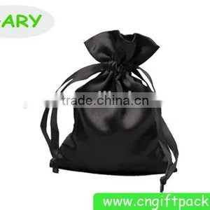 Black Satin Jewellery Gift Pouch Bag 10cmx15cm thumbnail-1