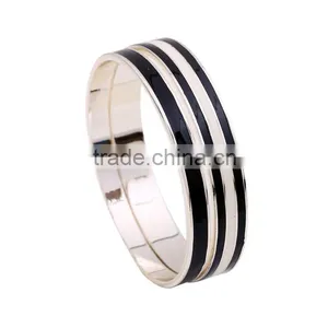 Free Sample New Design Simple Black and White Stainless Steel Bracelet thumbnail-1