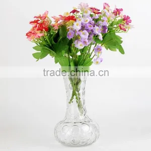 Hammered Surface Clear Glass Vase thumbnail-1