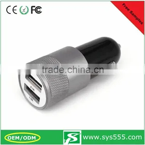 High Quality Promotional Wholesale 2.1A Metal Mini Dual Port Car Charger thumbnail-2