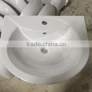 Sanitary Ware Art Basin Ceramic Basin With Pedestal Single Hole Wash Basin Cheap Bathroom Basin P001 thumbnail-4