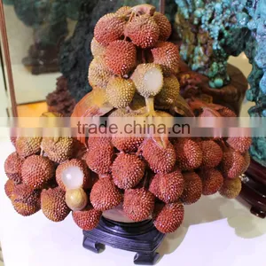 Natural Beautiful Agalmatolite Stone Lychee Tree thumbnail-3