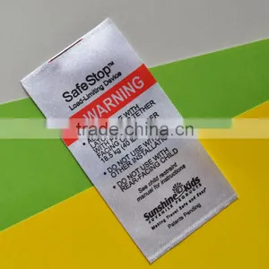 Warning Satin Printed Labels of Kids Safety Seat thumbnail-1