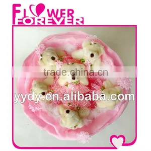 Pink Plush Teddy Bear Bouquet Birthday Gift thumbnail-1