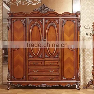 2016 Yumian Luxury European Type Classic Style Bedroom Set Bed Bedside Table Wardrobe Dressing Table Commode thumbnail-4