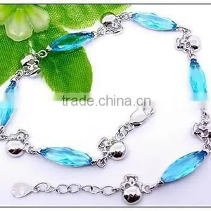 Austrian Crystal Skull Bracelet, Skull Bracelet Jewelry Wholesale, 925 Silver Bracelet Skull thumbnail-1