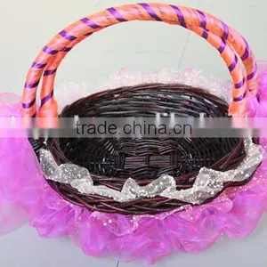 Oval Basket Lace Basket Willow Basket With Handle thumbnail-5