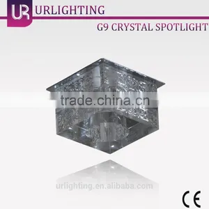 G9 Square Crystal Down Light /spotlight With Gold Pattern thumbnail-2