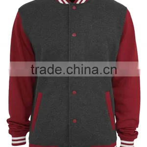 Varsity Letterman Jacket With Hood Mens Flap Pocket Slim Fit Black Jacket thumbnail-1