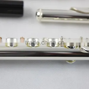 16 Holes Closed Key Silver Plated Flute for Children Double Mouthpiece thumbnail-3