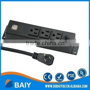 High Quality Hot Sale 3 American Plug Wall Mounted Power Outlets Socket thumbnail-4