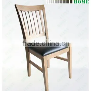 Wood With Leather Seat Dining Chair thumbnail-1