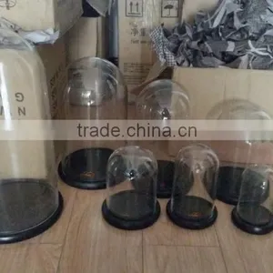 Hot Sale Clear Glass Bell Jar Dome With Wooden Base in Many Size thumbnail-4