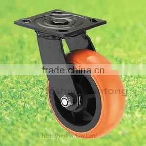 Double Steel Bearings 4 Inch Heavy Duty PU Caster Wheel thumbnail-1