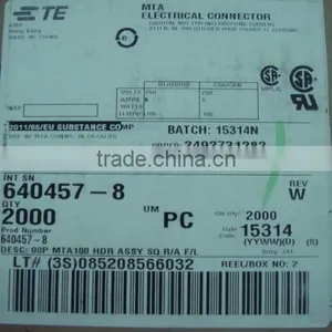 2.54mm Pitch PCB Wire to Board Connector TE 8P MAT100 HDR ASSY SQ Connector 640457-8 Right Angle Header 8 Pin Through Hole thumbnail-4